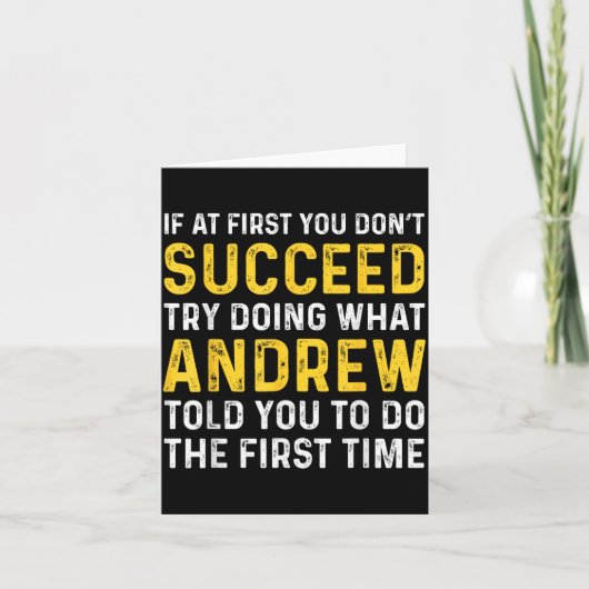Carte Andrew If At First You Don't Succeed Andrew Birthd (Devant)