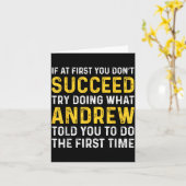 Carte Andrew If At First You Don't Succeed Andrew Birthd (Fleur jaune)