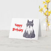 Carte Andy Rooney Schnauzer Anniversaire (Fleur jaune)