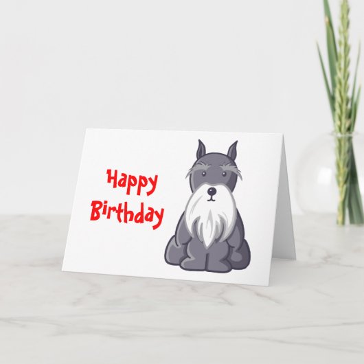 Carte Andy Rooney Schnauzer Anniversaire (Devant)