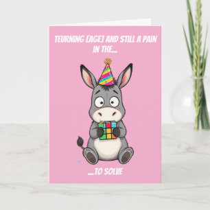 Carte Âne de Speedcubing Douleur Anniversaire de Pun