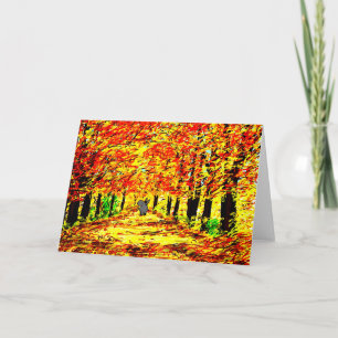 Carte âne en automne