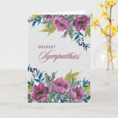 Carte Anemone Blue & Pink Garland Sympathy Card (Fleur jaune)