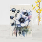 Carte Anémone - Fleurs aquarelle (Fleur jaune)