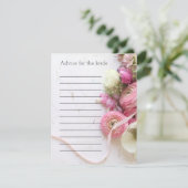 Carte Anémones, ranunculus, ruban de mariage (Debout devant)