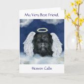 Carte Ange Affenpinscher (Fleur jaune)