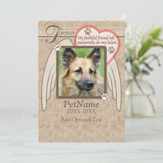 Carte Ange aimée pour toujours aimée ailes animal Sympat (Debout devant)