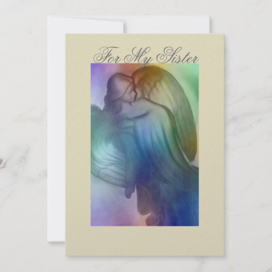 Carte Ange Arc-en-Ciel  Sœur (Devant)