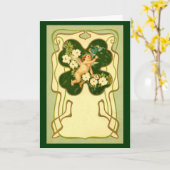 Carte Ange Art Nouveau St. Patrick (Fleur jaune)