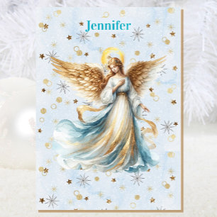 Carte Ange Bénédiction de Noël Ajouter Signature Religie