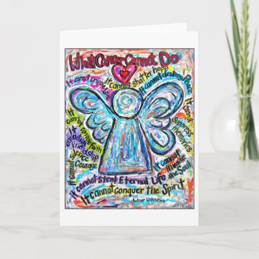 Carte Ange Cancer colorée (Devant)