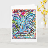 Carte Ange Cancer colorée (Fleur jaune)