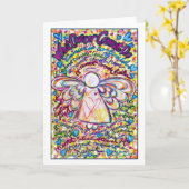 Carte Ange Cancer du coeur du printemps (Fleur jaune)