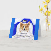 Carte Ange Corgi (Fleur jaune)