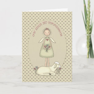 Carte Ange de la fille communion