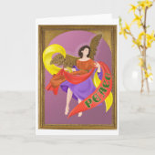 Carte Ange de la PAIX de Noël (vide à l'intérieur) (Fleur jaune)