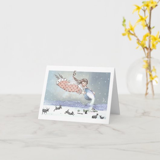 Carte Ange de neige (Fleur jaune)