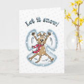 Carte Ange de neige Chien Amusant mignon Noël Vacances a (Fleur jaune)