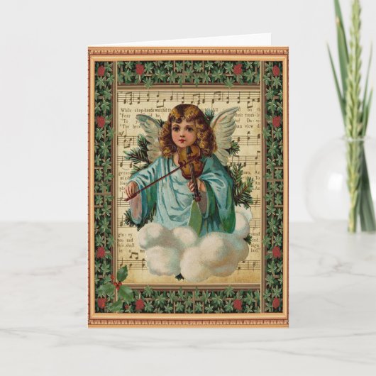 Carte Ange de Noël avec violon (Devant)