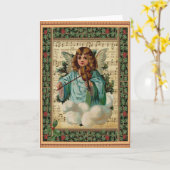 Carte Ange de Noël avec violon (Fleur jaune)