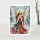 Carte Ange de Noël Bonne Nouvelle & Grande Joie Félicita (Devant)