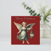 Carte Ange de Noël et lanterne (Debout devant)