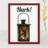 Carte Ange de Noël Lanterne Décor de vacances d'hiver (Fleur jaune)