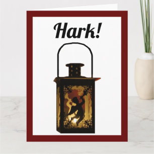 Carte Ange de Noël Lanterne Décor de vacances d'hiver