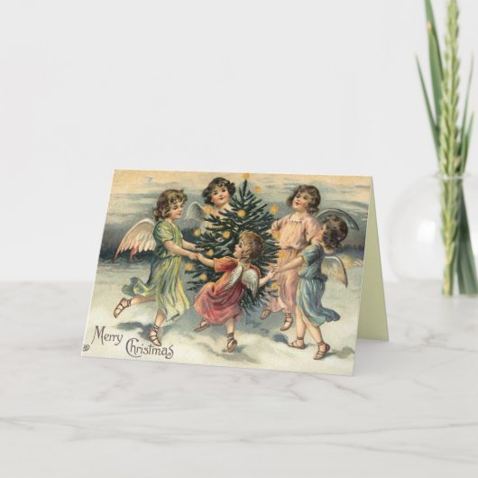 Carte Ange de Noël Vintage (Devant)