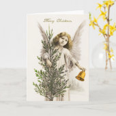 Carte Ange de Noël Vintage (Fleur jaune)