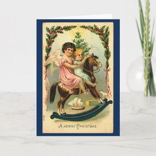 Carte Ange de Noël Vintage Message personnalisé