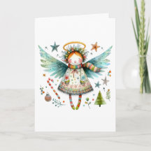 Ange de Noël Whimsical Style d'art populaire moder