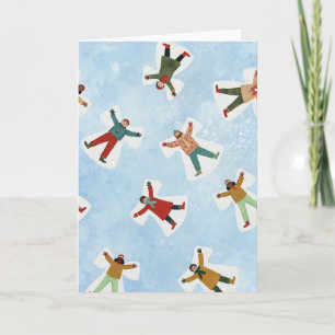 Carte Ange des neiges hiver Aquarelle de Noël
