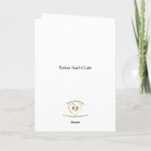 Carte Ange doré en vol – Ciel rose soleil Salutation (Dos)