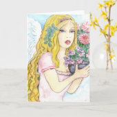 Carte Ange du printemps (Fleur jaune)