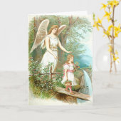 Carte Ange Et Fille Gardienne (Fleur jaune)