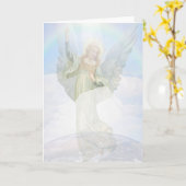 Carte Ange gardien dans les nuages (Fleur jaune)