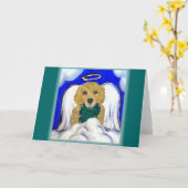 Carte Ange Golden Retriever (Fleur jaune)