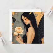 Carte Ange gothique et Rose Vide (Devant/Arrière en situation)