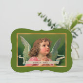 Carte Ange Joyeux Noel ou invitation (Debout devant)