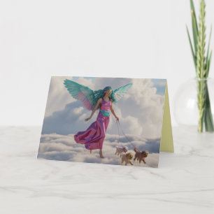 Carte ange marchant le chien 2