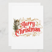 Carte Ange Ornat-Joyeux Noël-Rétro (Devant / Derrière)