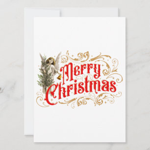 Carte Ange Ornat-Joyeux Noël-Rétro