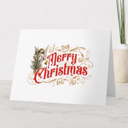 Carte Ange Orné-Joyeux Noël-Rétro (Devant)