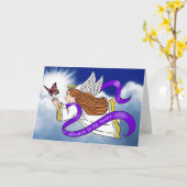 Carte Ange papillon (Fleur jaune)