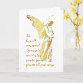 Carte Ange Pensant à toi et faisant une prière Chimiothé (Fleur jaune)