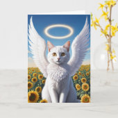 Carte Ange perse blanc (Fleur jaune)