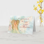 Carte Ange, psaume 91 pensant à vous, appui (Fleur jaune)