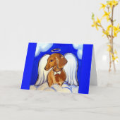 Carte Ange Red Doxie (Fleur jaune)