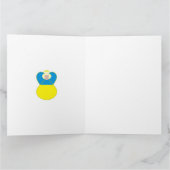 Carte Ange ukrainien drapeau de Noël personnalisé (Intérieur)